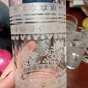 Snowflake Patterned Glass Tumbler